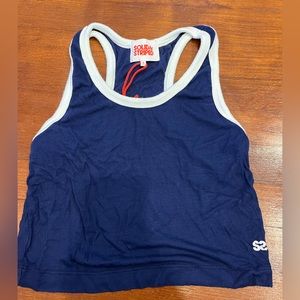 Solid & Striped Blue Razor black tank top size small